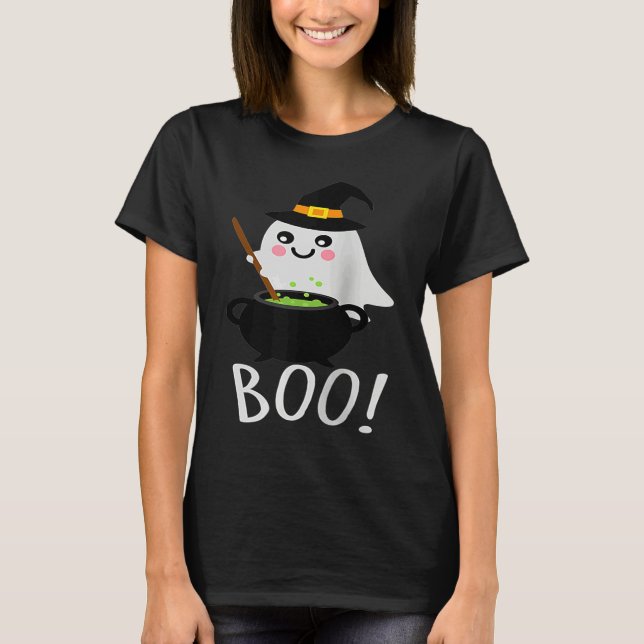 Camiseta Cute Ghosts with Magic Cauldroon  Magic Potion Boo (Anverso)