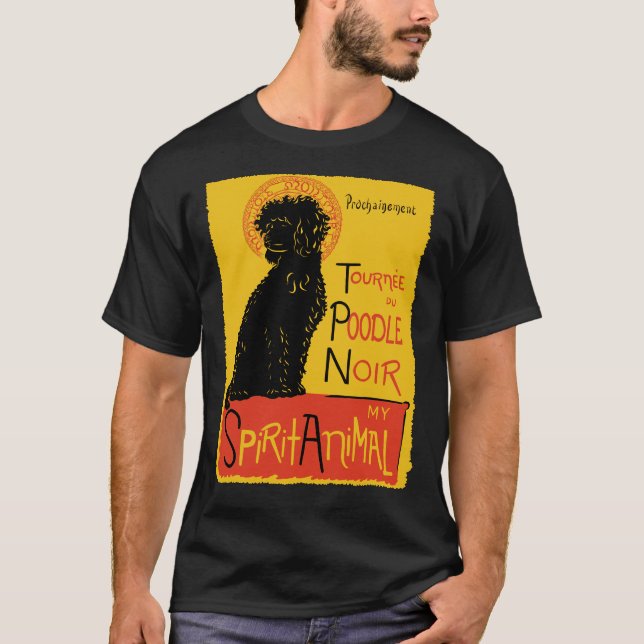 Camiseta Cute Gigante Estándar Poodle Dog Art Francés Poodl (Anverso)