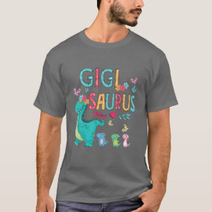 Camiseta Cute Gigisaurus Flower Butterfly Dinosaurio