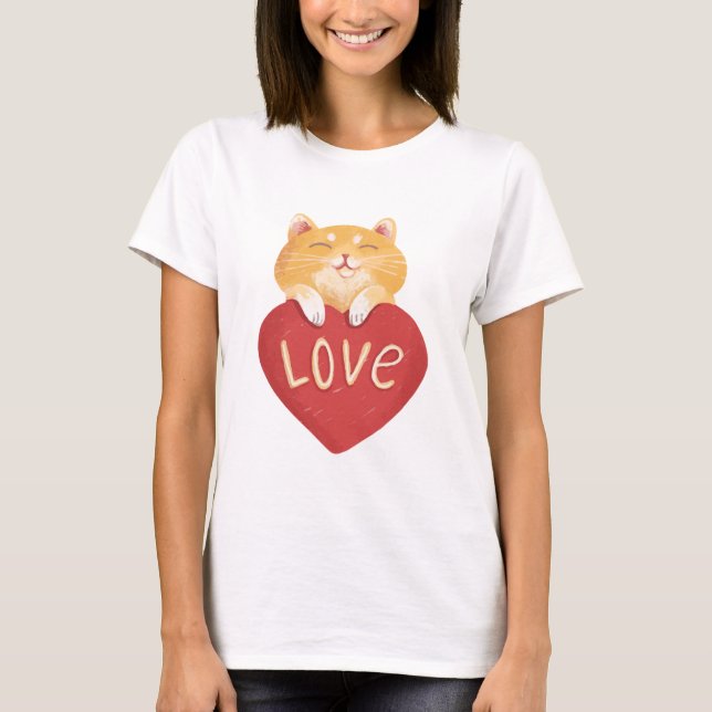 Camiseta Cute Ginger Kitty Love (Anverso)