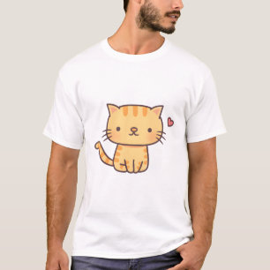 Camiseta Cute Ginger Tabby Cat Doodle