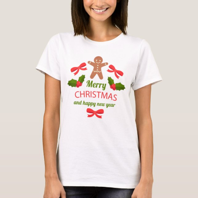 Camiseta Cute Gingerbread Family Christmas Tee USA (Anverso)