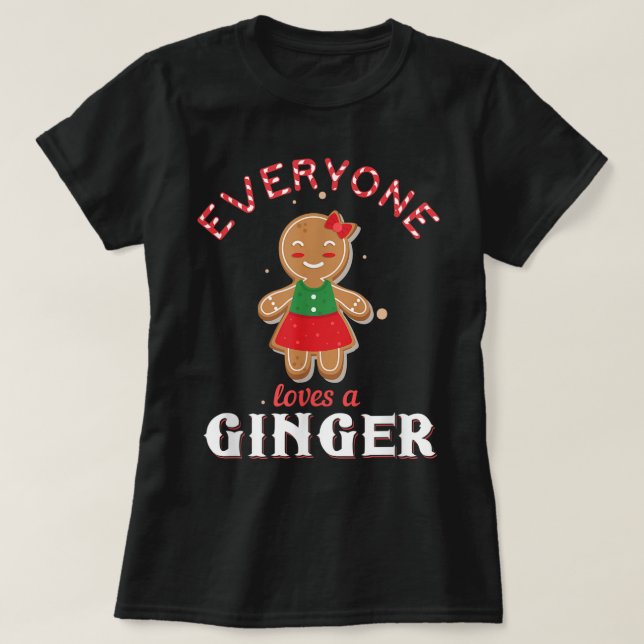 Camiseta Cute Gingerbread Girl Christmas Design (Diseño del anverso)