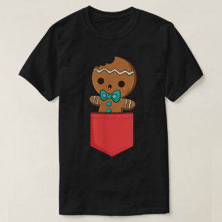 Camiseta Cute Gingerbread Pocket Christmas Design