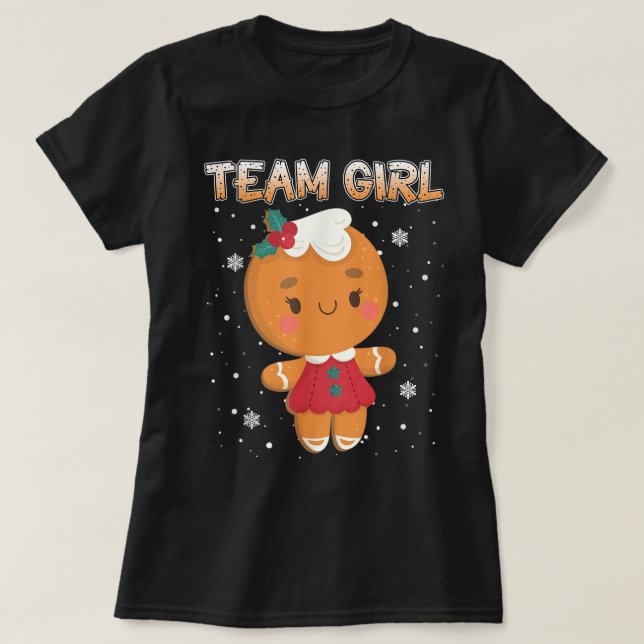 Camiseta Cute Gingerbread Team Girl Design (Diseño del anverso)