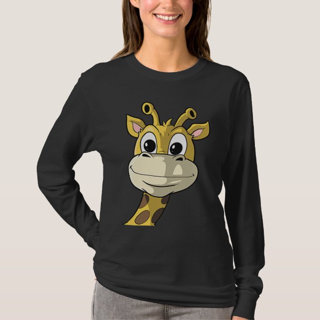 Camiseta Cute Giraffe Animal Face Africa Zoo Safari  1 (Anverso)
