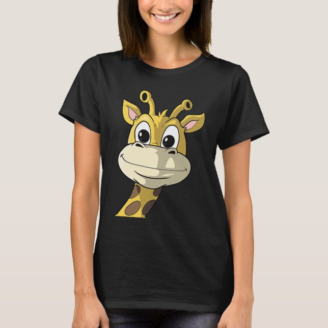 Camiseta Cute Giraffe Animal Face Africa Zoo Safari  1 (Anverso)