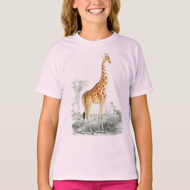 Camiseta Cute giraffe chicas salvajes de animales africanos (Anverso)