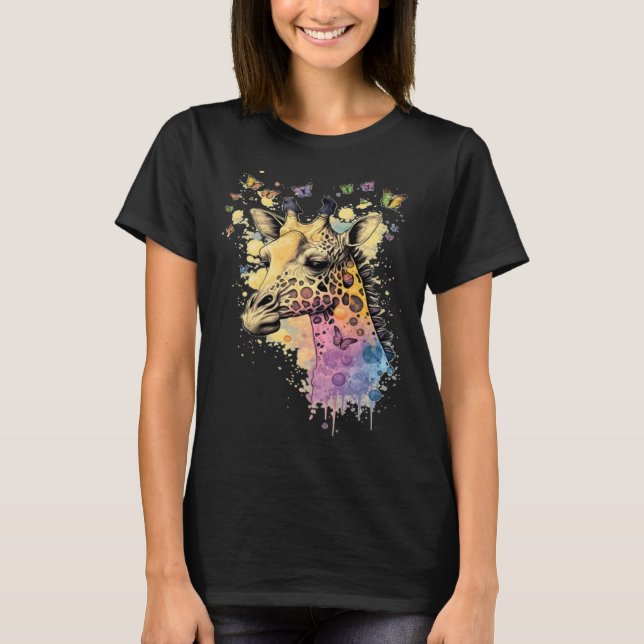 Camiseta Cute Giraffe Men Women Kids  1 (Anverso)