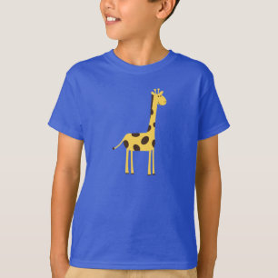 Camiseta Cute Giraffe Personalizado Azul