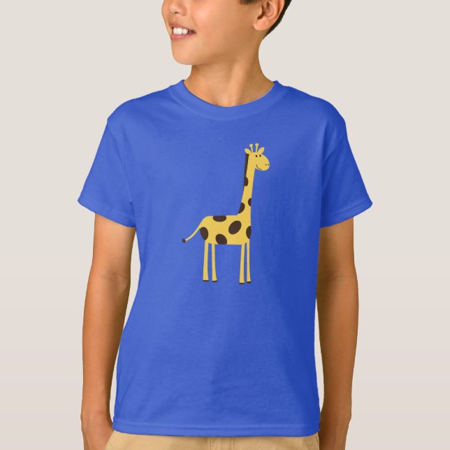 Camiseta Cute Giraffe Personalizado Azul (Anverso)