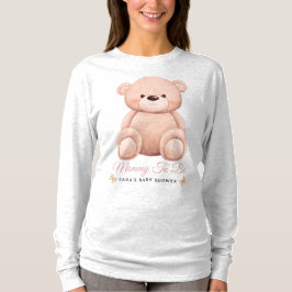 Camiseta Cute Girl Orange Teddy Bear Mommy To BeBaby Shower