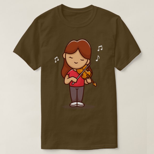 Camiseta Cute Girl Playing Violin (Diseño del anverso)