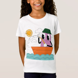 Camiseta Cute Girl Sailor Adventure – Fun Summer Boat & Fis