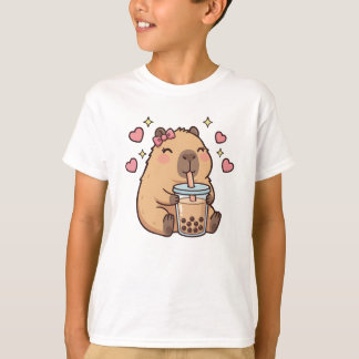 Camiseta Cute Girls Capybara Ramen Kawaii Tea Kawaii Capy 