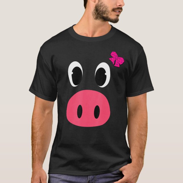 Camiseta Cute Girls Pig Costume  Halloween Costume Pig (Anverso)