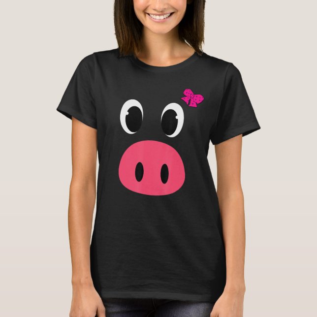 Camiseta Cute Girls Pig Costume  Halloween Costume Pig (Anverso)