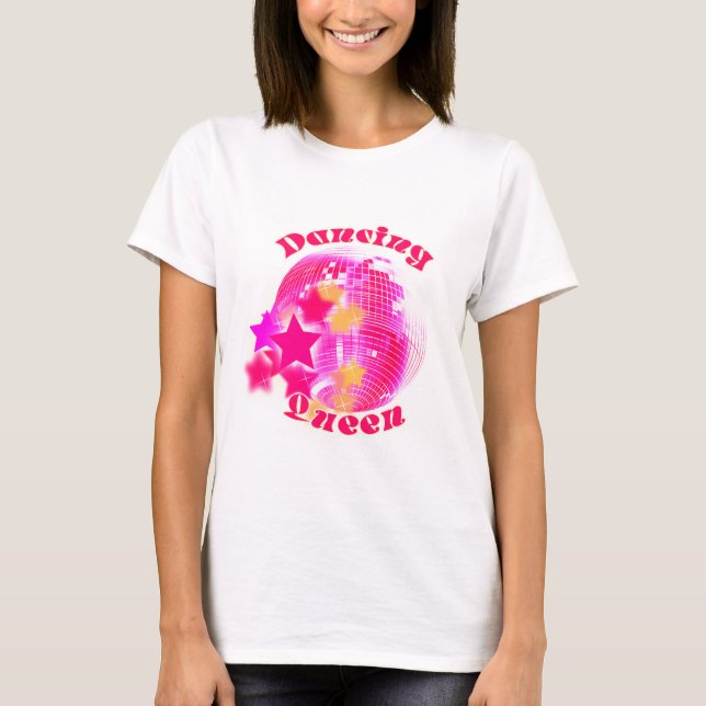 Camiseta Cute Girly Pink Disco Ball Dancing Queen (Anverso)