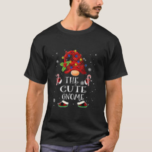 Camiseta Cute Gnome Buffalo Plaid Christmas Tree Light T-Sh