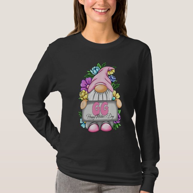 Camiseta Cute Gnome GG Happy Mothers Day Flower For Mom Gno (Anverso)