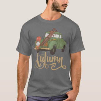 Camiseta Cute Gnome In Autumn Vintage Car Gnomes Lover funn
