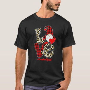 Camiseta Cute Gnome Love Teacher Squad Funny Happy Valentin