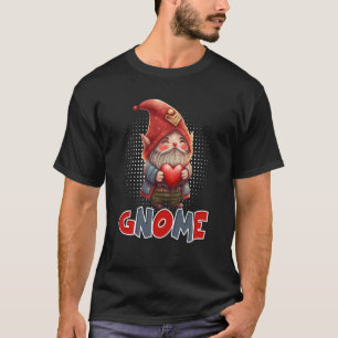 Camiseta Cute Gnome Man Love Heart Flower bouquet Valentine