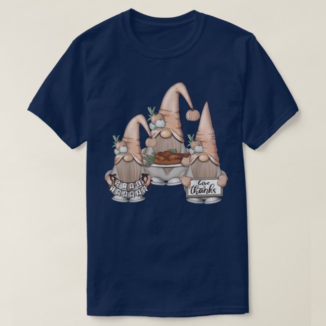 Camiseta Cute Gnome Otoño Cae Gnomes Día de Acción de Thank (Diseño del anverso)