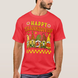 Camiseta Cute Gnome Pumpkin Autumn Hippie Happy Thanksgivin