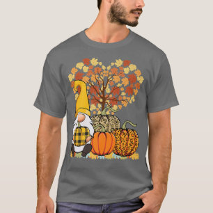 Camiseta Cute Gnome Pumpkins otoño otoño otoño Fans de hoja