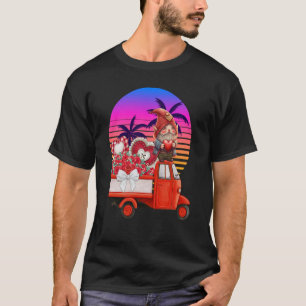 Camiseta Cute Gnome Truck Flowers Sunset retro amor Valenti