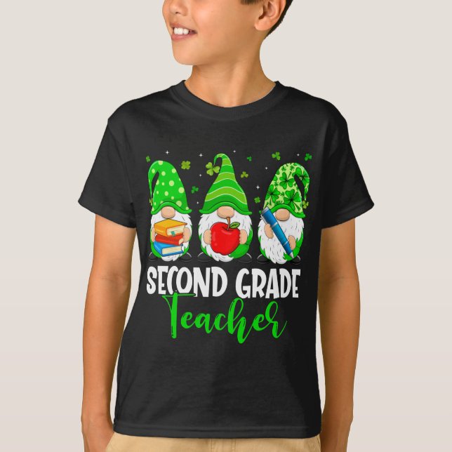 Camiseta Cute Gnomes 2º grado Maestra Escuadrón St Patricks (Anverso)