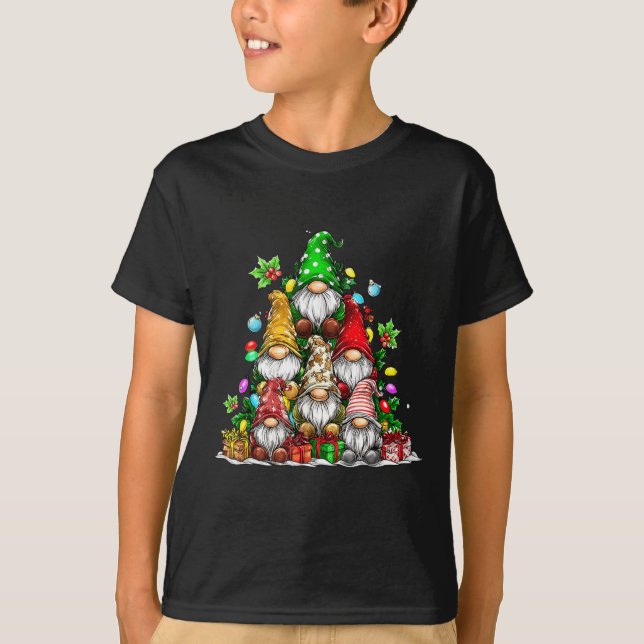 Camiseta Cute Gnomes Christmas Tree Lights Gnomies Gnome Xm (Anverso)