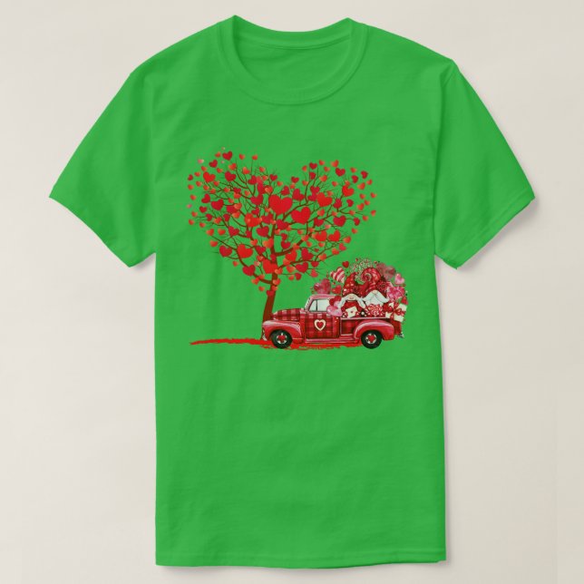 Camiseta Cute Gnomes Día de San Valentín Camión Corazones d (Diseño del anverso)