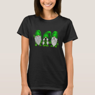 Camiseta Cute Gnomes Green Irish Buffalo Plaid Happy St Pat