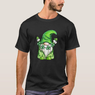 Camiseta Cute Gnomes Green With Shamrock For St Patrick's D
