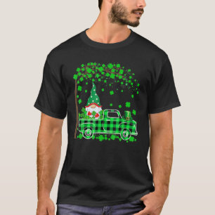 Camiseta Cute Gnomes Montando Camión Verde Plástico Feliz S
