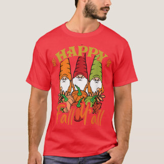 Camiseta Cute Gnomes Pumpkin Otoño Feliz Otoño Gracias