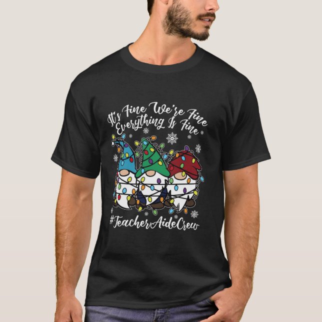 Camiseta Cute Gnomes Todo Es Un Buen Profesor De Navidades  (Anverso)