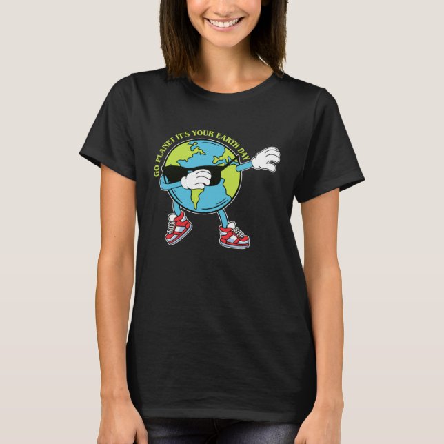 Camiseta Cute Go Planet Its Your Earth Day Dabbing 2023 kid (Anverso)