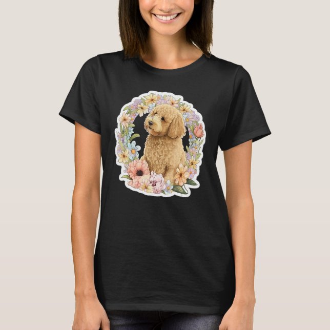 Camiseta Cute Golden Doodle Flower summer Floral Goldendood (Anverso)