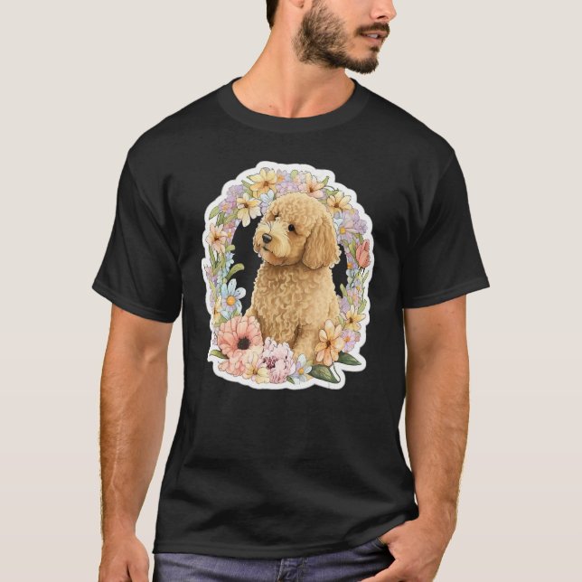 Camiseta Cute Golden Doodle Flower summer Floral Goldendood (Anverso)