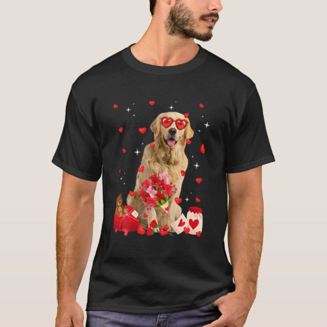 Camiseta Cute Golden Retriever Dog Valentine Fun Dog Dad Do (Anverso)