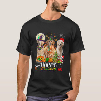 Camiseta Cute Golden Retriever Happy Hallothanksmas Hallowe