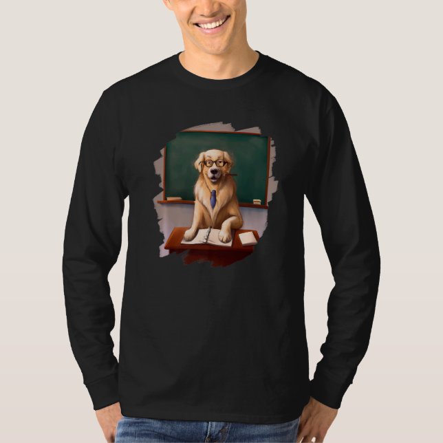 Camiseta Cute  Golden Retriever Teacher Professor School Do (Anverso)