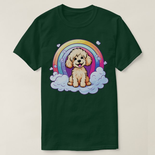 Camiseta Cute Goldendle Rainbow Cloud Puppy Perro Kawaii An (Diseño del anverso)