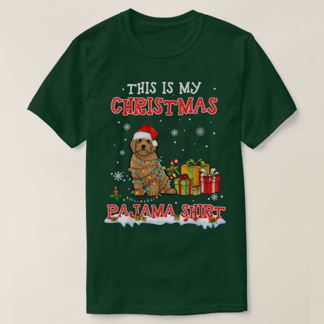 Camiseta Cute Goldendoodle A Los Navidades De Nieve Pajama (Diseño del anverso)