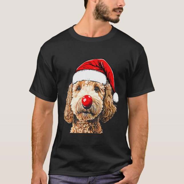 Camiseta Cute Goldendoodle Dogs Christmas Santa Golden Dood (Anverso)