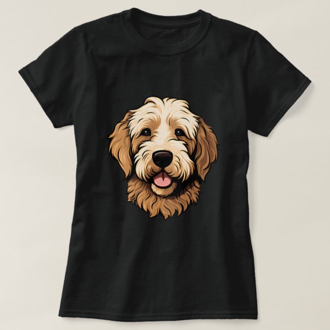 Camiseta Cute Goldendoodle Face Personalizado Golden Doodle (Diseño del anverso)