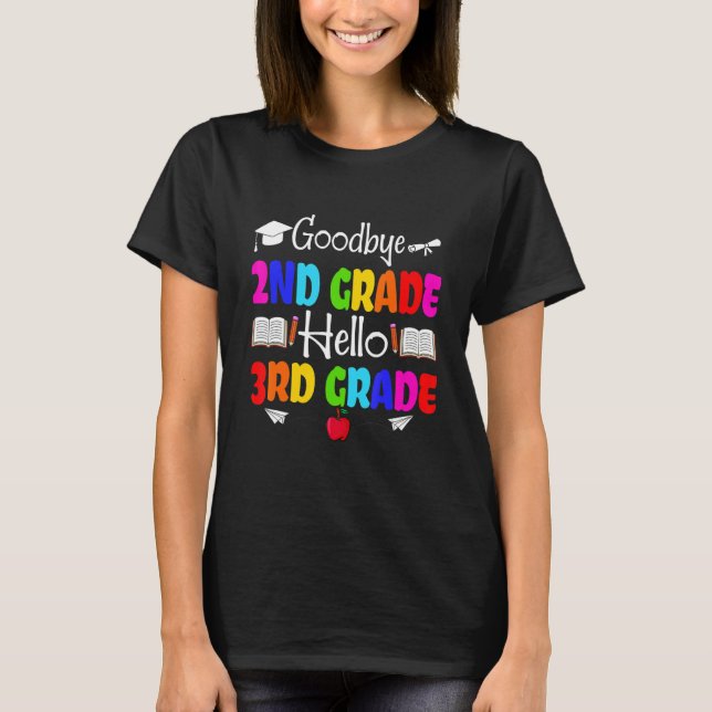 Camiseta Cute Goodbye Second Grado Crew Hola 3º Grado Squ (Anverso)
